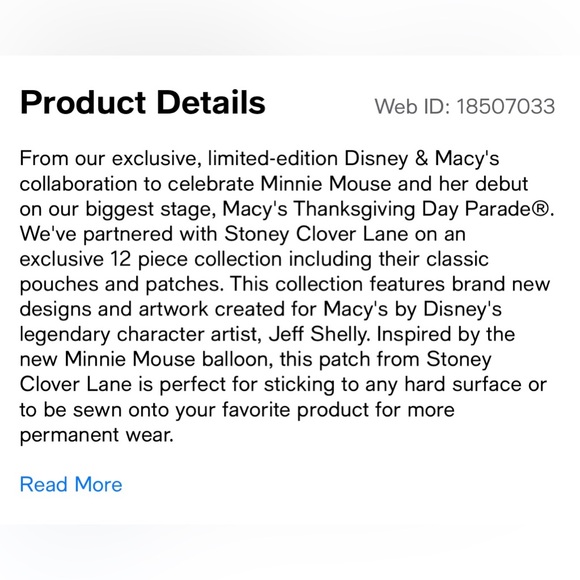 Disney Minnie Mouse Adhesive Macy’s Balloon Patch - NEW and Cute 🥰 - Picture 2 of 4